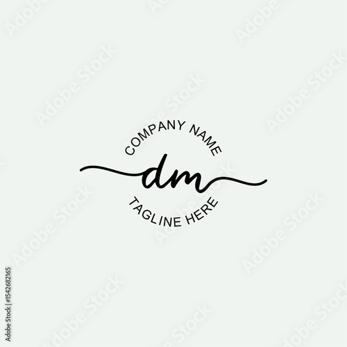DM Initial Logo Design Vector Template