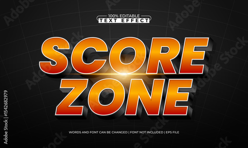 score zone editable text effect with a sport and team text style