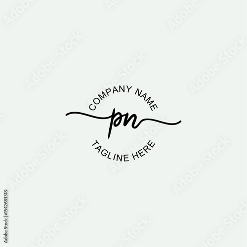 PN Initial Logo Design Vector Template
