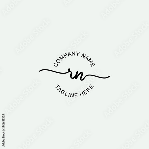 RN Initial Logo Design Vector Template