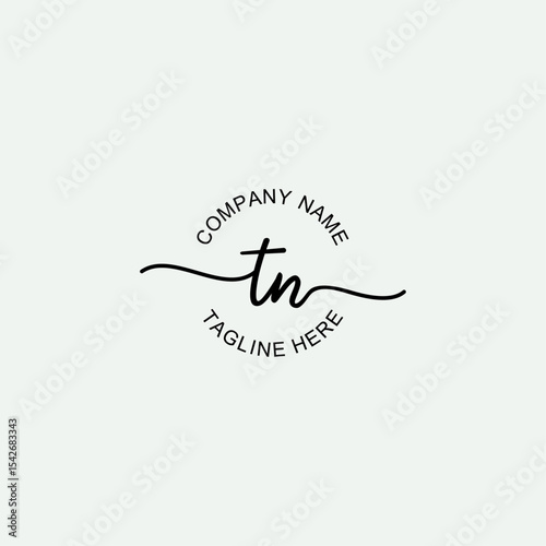 TN Initial Logo Design Vector Template