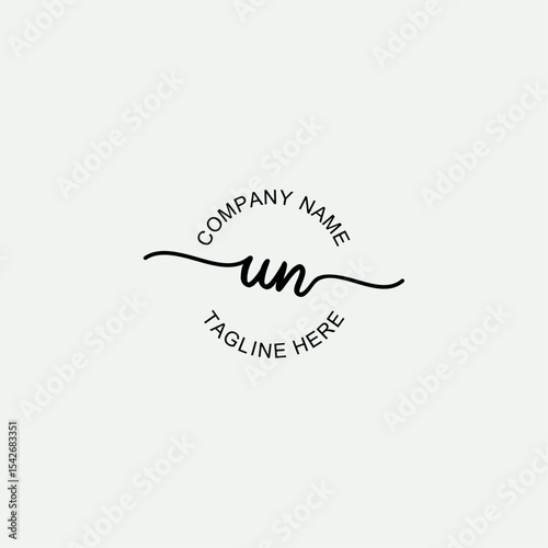 UN Initial Logo Design Vector Template