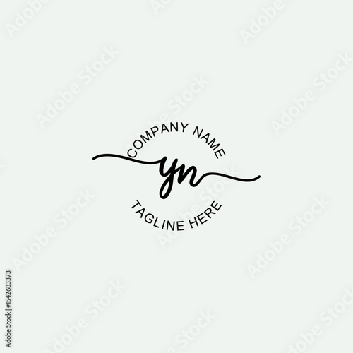 YN Initial Logo Design Vector Template