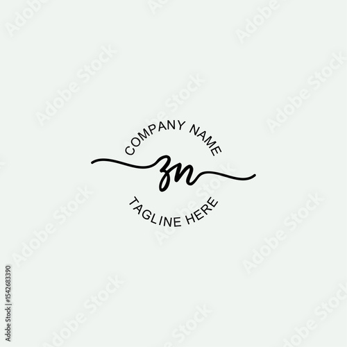 ZN Initial Logo Design Vector Template