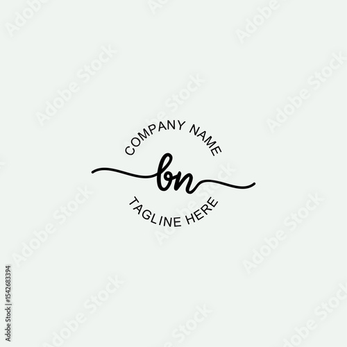 BN Initial Logo Design Vector Template