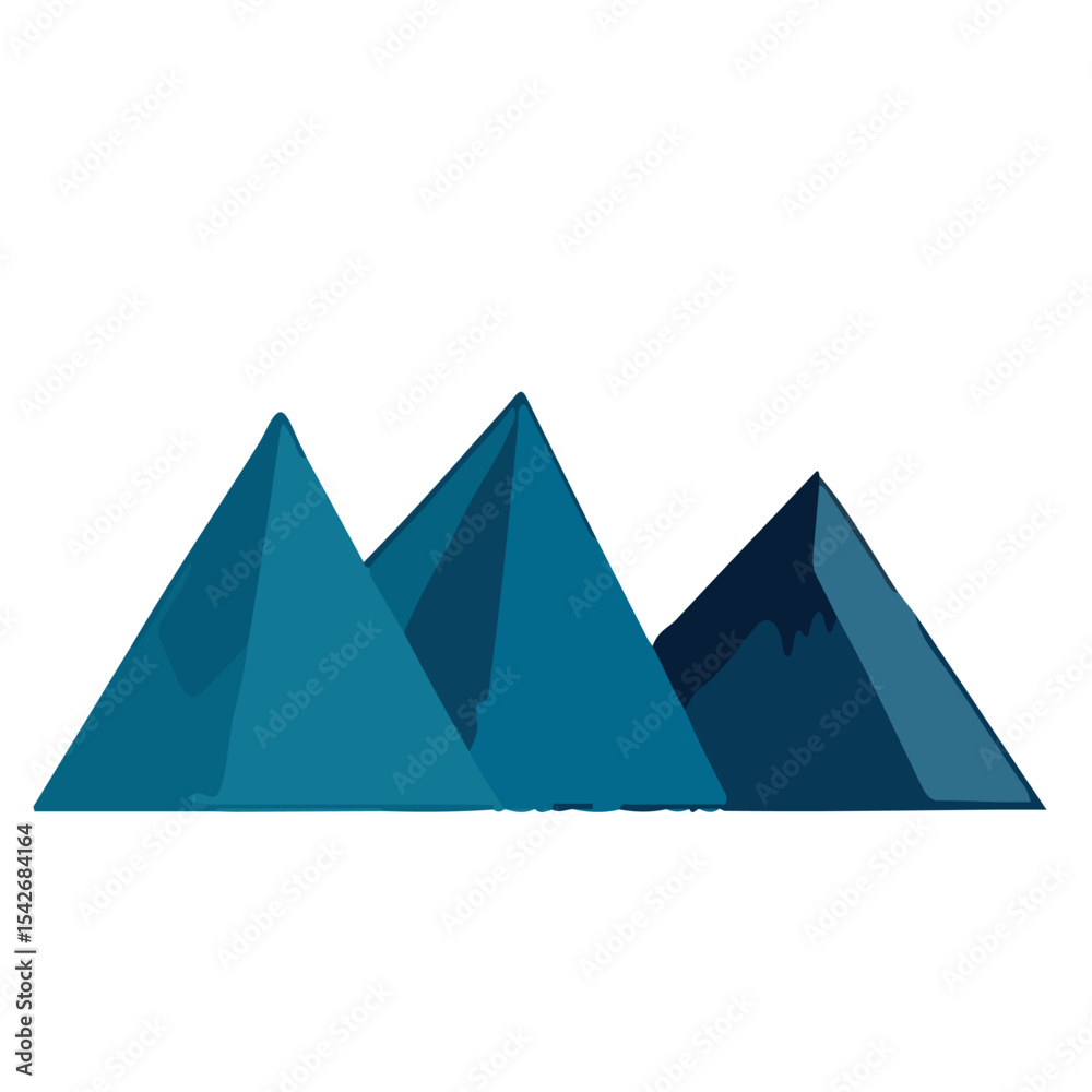 Fototapeta premium Three Stylized Pyramids in a Row.