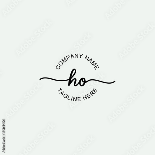HO Initial Logo Design Vector Template