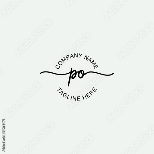 PO Initial Logo Design Vector Template