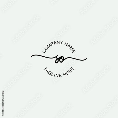 SO Initial Logo Design Vector Template