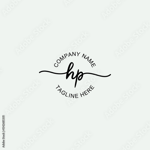 HP Initial Logo Design Vector Template