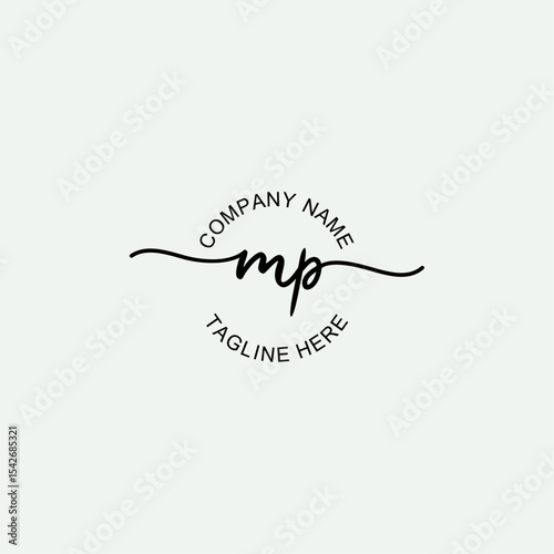 MP Initial Logo Design Vector Template