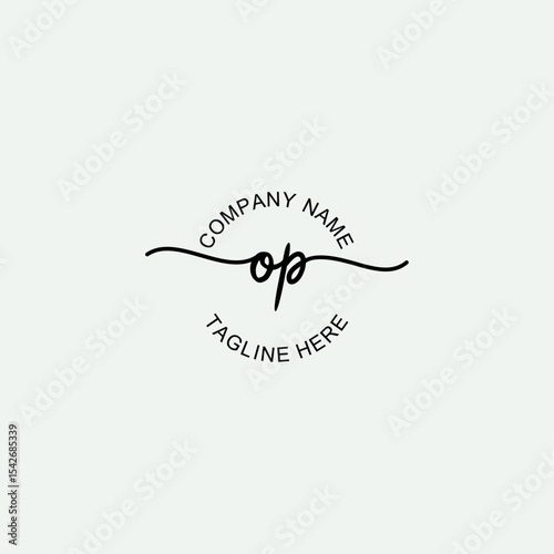 OP Initial Logo Design Vector Template