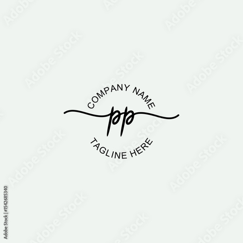 PP Initial Logo Design Vector Template