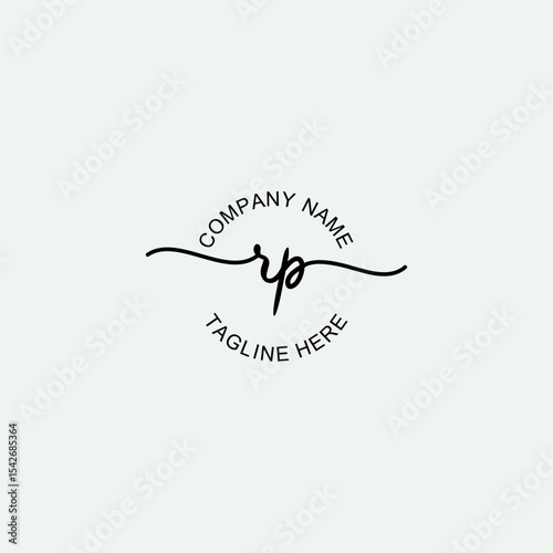 RP Initial Logo Design Vector Template