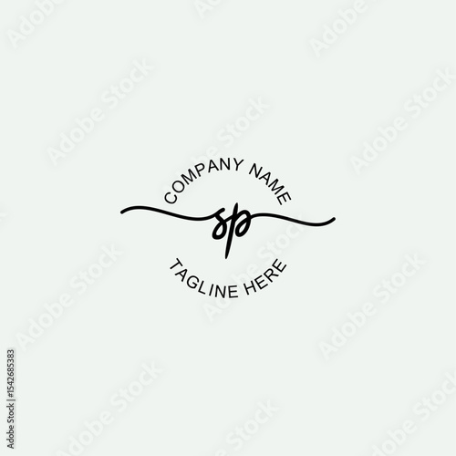 SP Initial Logo Design Vector Template