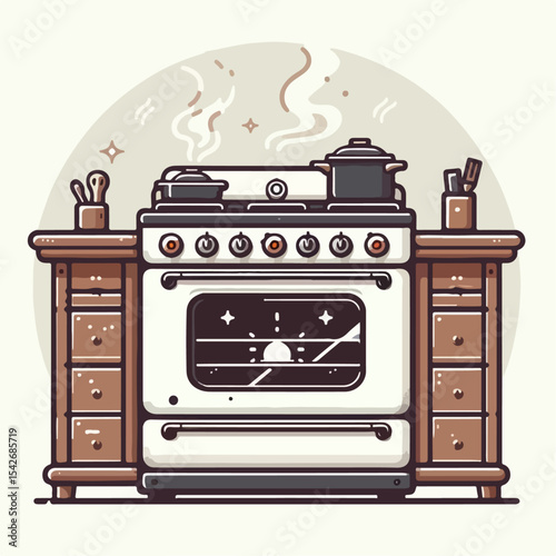 stove vector illustration