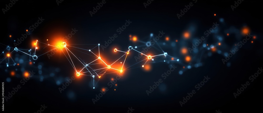 Fototapeta premium Abstract network of glowing points and lines (1)