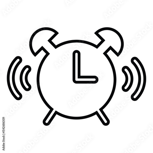 alarm line icon design. alarm thin black outline symbol vector illustration. editable stroke icon on transparent background.