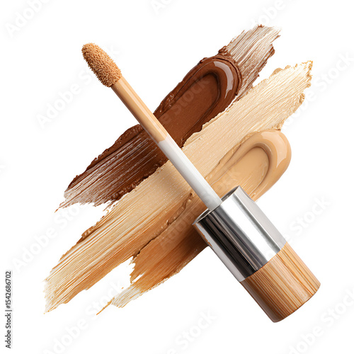 Bamboo Concealer Applicator with Three Beige Swatches
