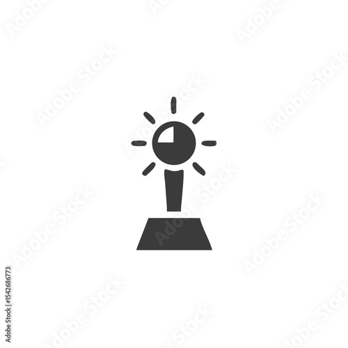 Solar Stud Light Ground Light Icon with Sun Badge Vector Silhouette Flat Icon Design