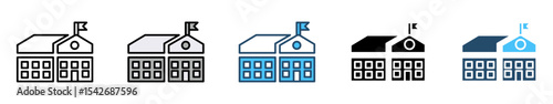 Icons with various styles Student and teacher icons. Education and knowledge symbols. Vector icon collection.