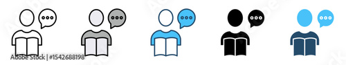 Icons with various styles Student and teacher icons. Education and knowledge symbols. Vector icon collection.