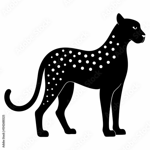 Cheetah on white background 