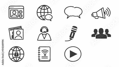 Black silhouette collection of directional icons featuring arrows compasses and a location pin in black and white style