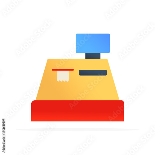 cash register icon, colored flat vector. modern and minimalist design