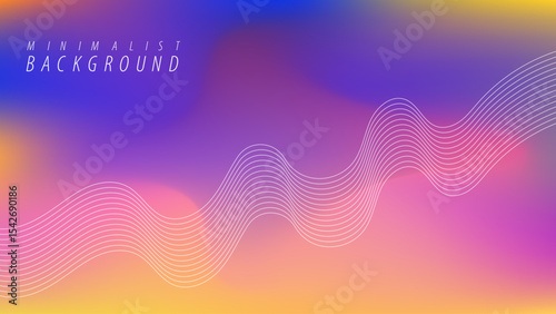 Minimalist abstract gradient background with wavy lines