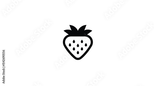 Simple Strawberry Icon: A Clean Vector Graphic