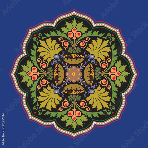 Hand Drawn Floral Mandala Modern and Minimalist Design Element for Invitation and Greeting Cards