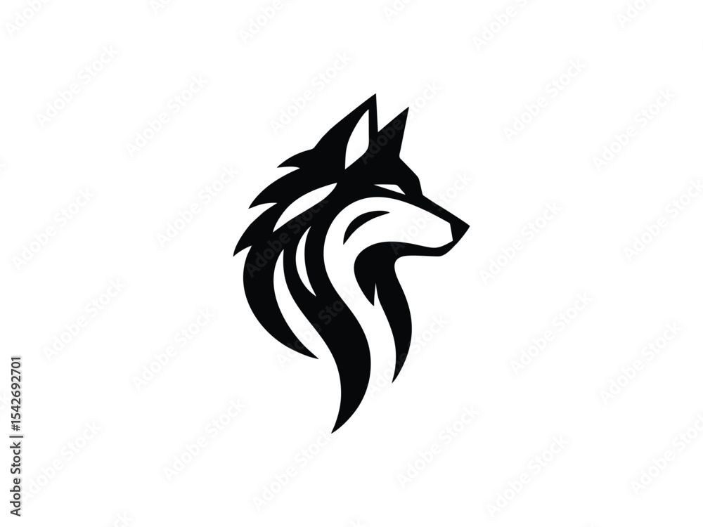 Fototapeta premium Stylized Wolf Logo Design Vector Illustration