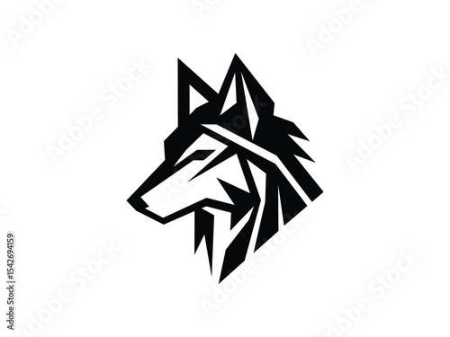 Wolf Head in Black Vector Format