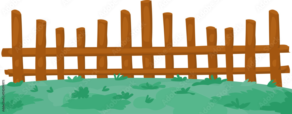 Obraz premium crisscross fence over lawn vector icon for outdoor landscape, gardening or countryside scenery