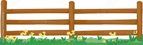 country fence over dark soil vector icon for outdoor landscape, gardening or countryside scenery