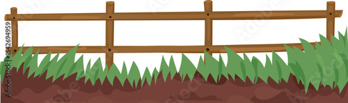 split rail wooden fence vector icon for outdoor landscape, gardening or countryside scenery
