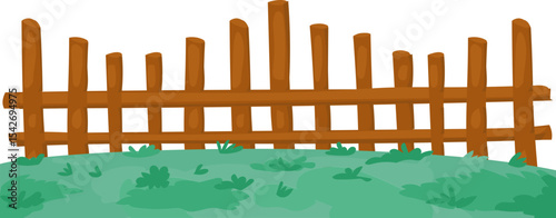 crisscross fence over lawn vector icon for outdoor landscape, gardening or countryside scenery