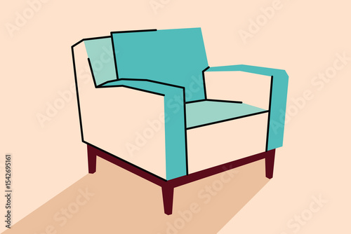 Chair design. Armchair Furniture for Home Interior minimalist vector design