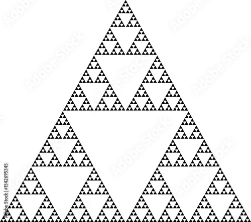 Sierpinski triangle fractal pattern geometric art background mathematical abstract design illustration image editable stock vector illustration