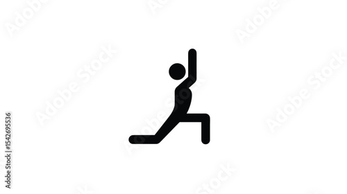 Powerful Yoga Pose Icon: Simple Vector Graphic for Fitness & Wellness