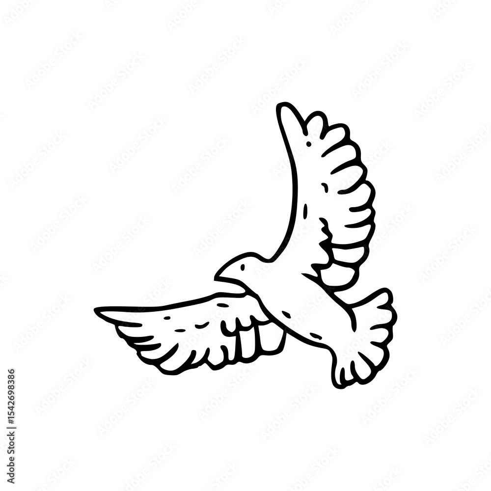 Obraz premium flying dove doodle art