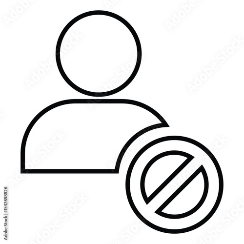 ban line icon design. ban thin black outline symbol vector illustration. editable stroke icon on transparent background.