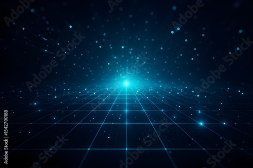 Digital Horizon Grid with Particle Burst