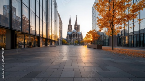 Majestic Gothic Architecture of the Ancient Cathedral in Cologne at Sunset