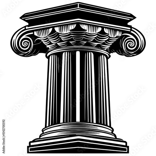Ionic column capital architectural illustration