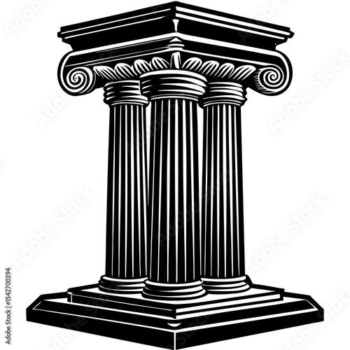 Triple ionic column classical architecture design