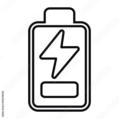 battery line icon design. battery thin black outline symbol vector illustration. editable stroke icon on transparent background.