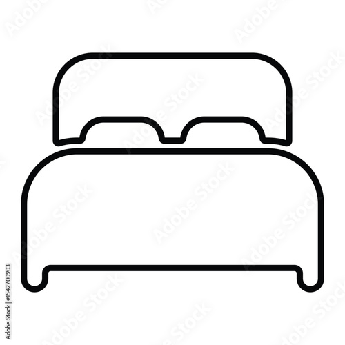 bed line icon design. bed thin black outline symbol vector illustration. editable stroke icon on transparent background.