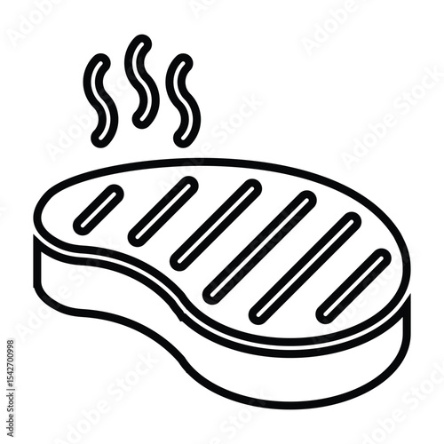 beef line icon design. beef thin black outline symbol vector illustration. editable stroke icon on transparent background.